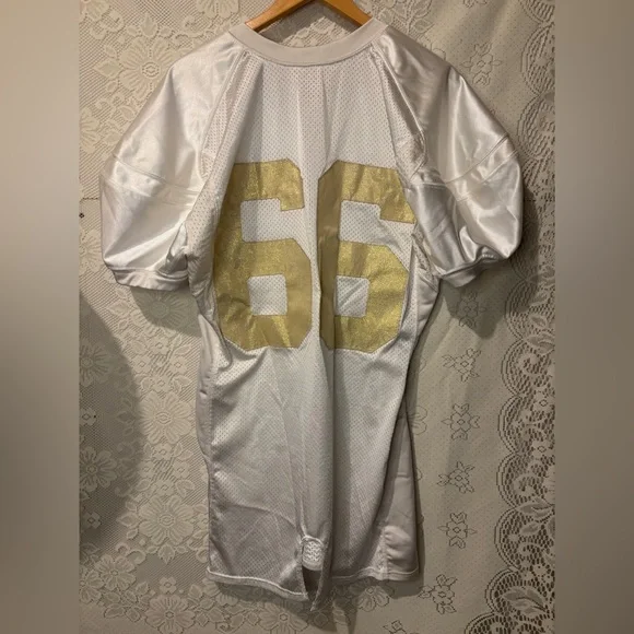 Custom Nike white and gold sparkly football jersey - Picture 5 of 5